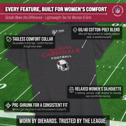 Arizona Cardinals Women's NFL Football Helmet Short Sleeve Tagless T-Shirt - Charcoal