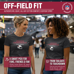 Arizona Cardinals Women's NFL Football Helmet Short Sleeve Tagless T-Shirt - Charcoal