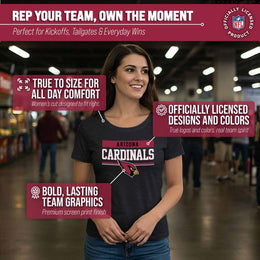Arizona Cardinals NFL Women's Team Block Charcoal Tagless T-Shirt - Charcoal