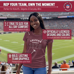 Arizona Cardinals NFL Womens Big Date Tag-Less T-Shirt - Maroon Heather