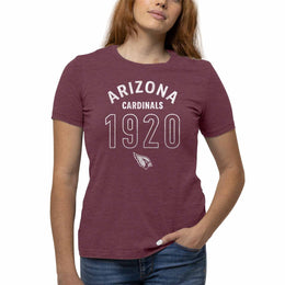 Arizona Cardinals NFL Womens Big Date Tag-Less T-Shirt - Maroon Heather