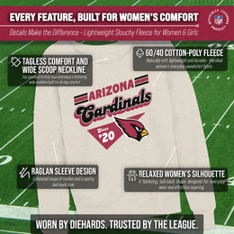 Arizona Cardinals NFL Womens Vintage Charm French Terry Slouchy Top - Birch