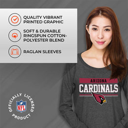 Arizona Cardinals NFL Womens Team Block French Terry Slouchy Top - Charcoal