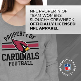 Arizona Cardinals NFL Womens Plus Size Property of Lightweight Crew Neck - Sport Gray