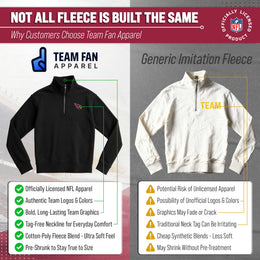 Arizona Cardinals NFL Adult Unisex Team Logo Quarter Zip Pullover Sweatshirt - Black