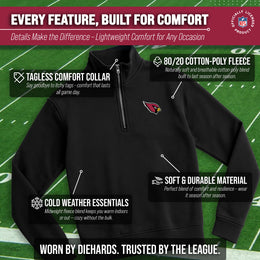 Arizona Cardinals NFL Adult Unisex Team Logo Quarter Zip Pullover Sweatshirt - Black