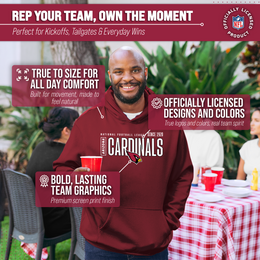 Arizona Cardinals NFL Adult Unisex Modern Endzone Soft Fleece Hooded Sweatshirt - Cardinal
