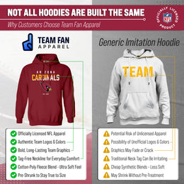 Arizona Cardinals Adult NFL Diagonal Fade Fleece Hooded Sweatshirt - Cardinal