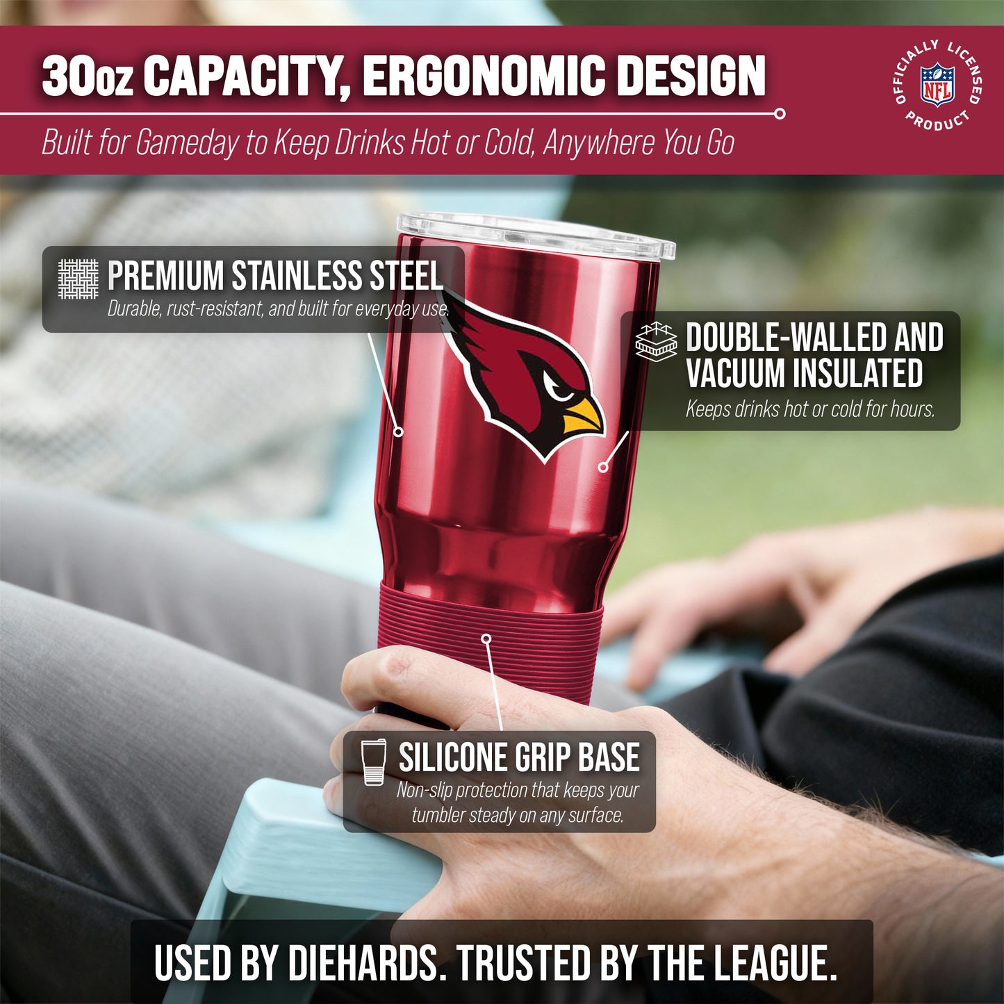 Arizona Cardinals NFL 30oz Gameday Stainless Steel Tumbler - Cardinal