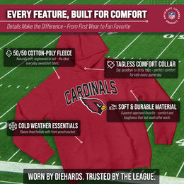 Arizona Cardinals NFL Youth Home Team Hoodie- Kids Hooded Sweatshirt - Cardinal