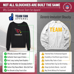 Arizona Cardinals NFL Womens Ultimate Fan French Terry Slouchy Top- Raglan Sleeves - Charcoal