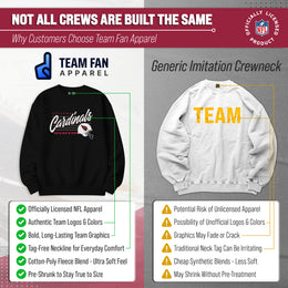 Arizona Cardinals Womens NFL Scrimmage Line Crewneck Pullover - Black