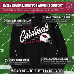 Arizona Cardinals Womens NFL Scrimmage Line Crewneck Pullover - Black