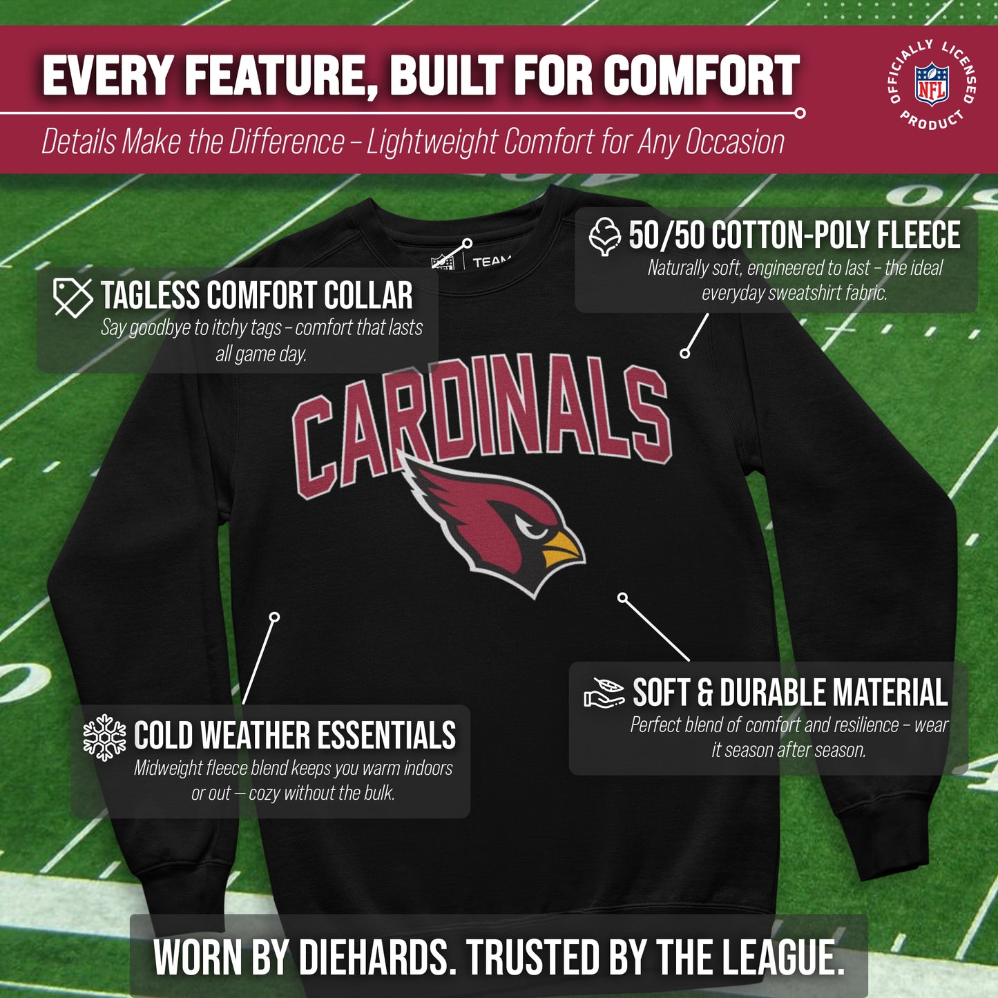 Arizona Cardinals NFL Home Team Crew - Black