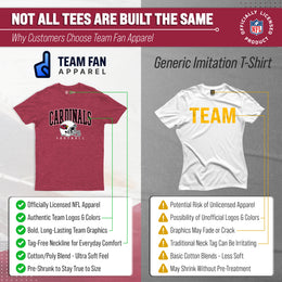 Arizona Cardinals NFL Adult All Star Heather Tag-Less T-Shirt - Red Heather