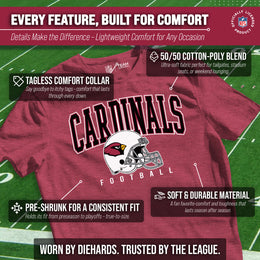 Arizona Cardinals NFL Adult All Star Heather Tag-Less T-Shirt - Red Heather