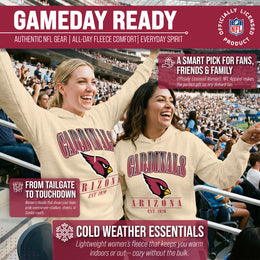Arizona Cardinals Ladies NFL Starstruck Fleece Pullover Hooded Sweatshirt - Cream