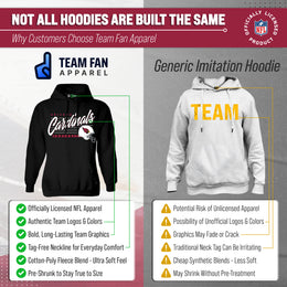 Arizona Cardinals Ladies NFL Scrimmage Line Fleece Pullover Hooded Sweatshirt - Black