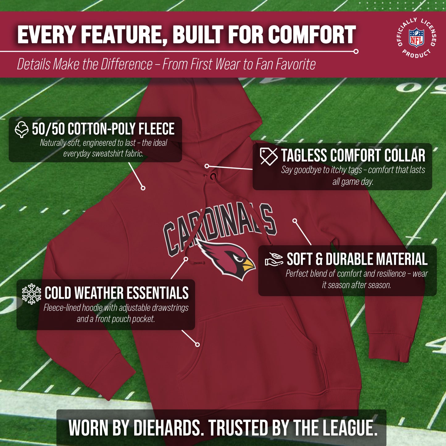 Arizona Cardinals NFL Home Team Hoodie - Cardinal