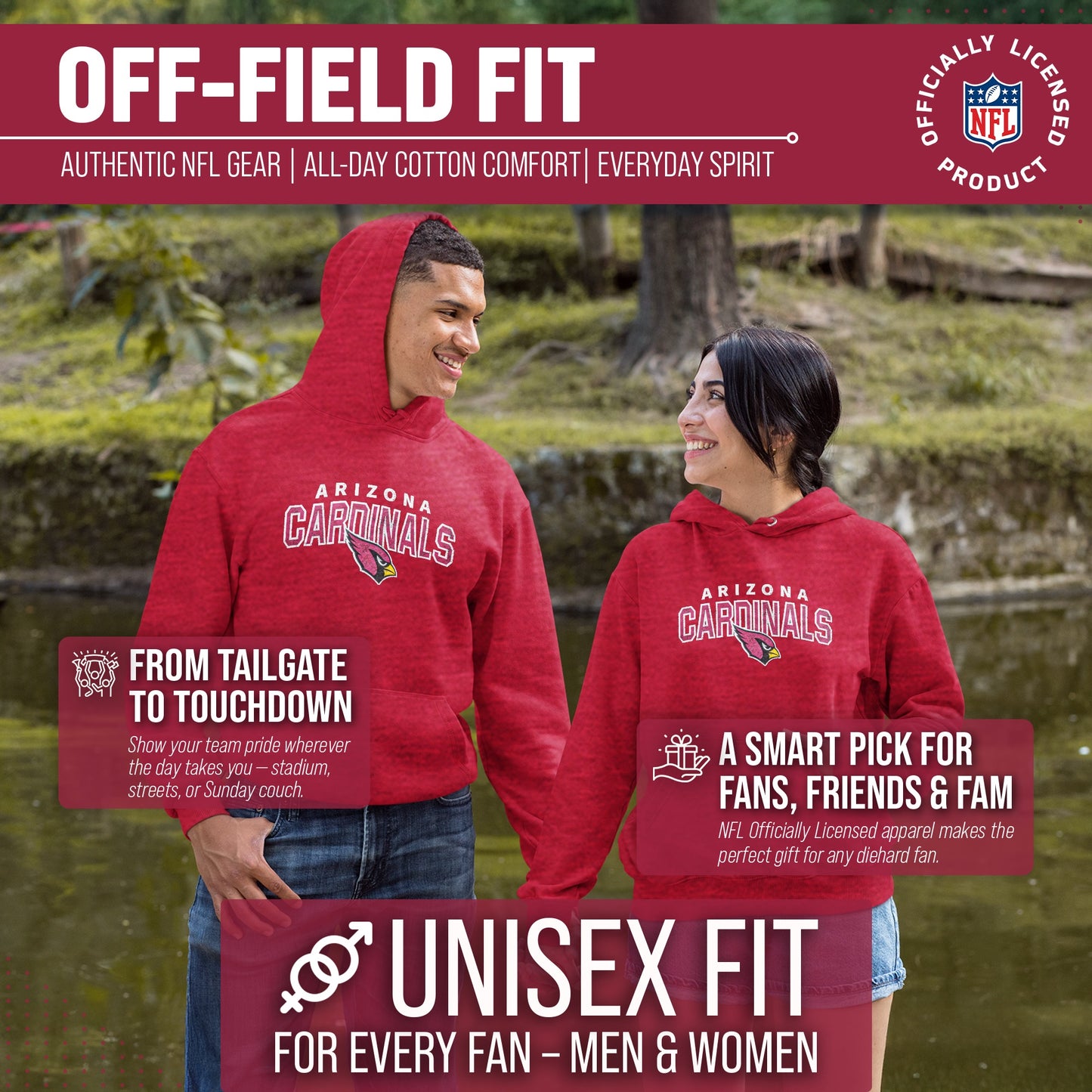 Arizona Cardinals NFL Adult Unisex Starting Fresh Ultra Soft Fleece Hooded Sweatshirt - Cardinal
