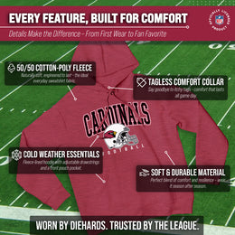 Arizona Cardinals NFL Adult Unisex All Star Soft Fleece Hooded Sweatshirt - Red Heather