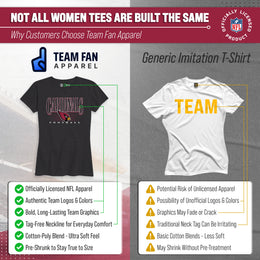 Arizona Cardinals NFL Womens Overtime Blueprint Tag-Less T-Shirt - Black