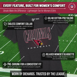 Arizona Cardinals NFL Womens Overtime Blueprint Tag-Less T-Shirt - Black