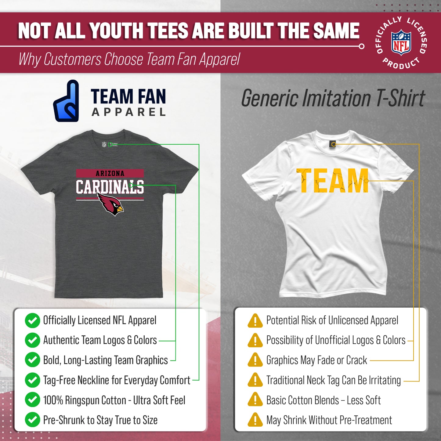 Arizona Cardinals NFL Youth Short Sleeve Charcoal T Shirt - Charcoal