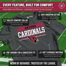 Arizona Cardinals NFL Youth Short Sleeve Charcoal T Shirt - Charcoal