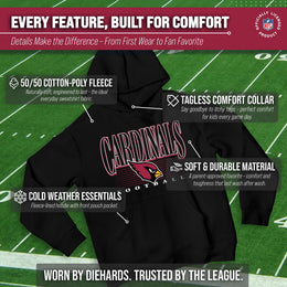 Arizona Cardinals NFL Youth Overtime Blueprint Football Fleece Hooded Sweatshirt - Black