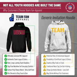 Arizona Cardinals NFL Youth Repeating Logo Football Fleece Hooded Sweatshirt - Black