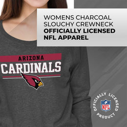 Arizona Cardinals NFL Womens Team Block French Terry Slouchy Top - Charcoal