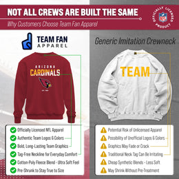 Arizona Cardinals NFL Color Block Fleece Crewneck - Cardinal