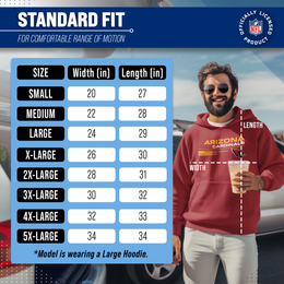 Arizona Cardinals Adult NFL Speed Stat Sheet Fleece Hooded Sweatshirt - Cardinal