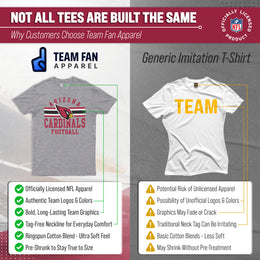 Arizona Cardinals NFL Adult Short Sleeve Team Stripe Tee - Sport Gray