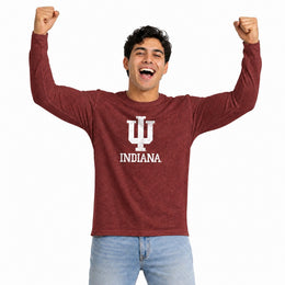 Indiana Hoosiers  Logo Long Sleeve Shirt Men Women Unisex NCAA Licensed - Crimson
