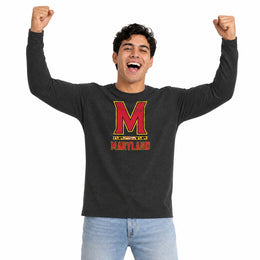 Maryland Terrapins  Logo Long Sleeve Shirt Men Women NCAA Licensed - Black