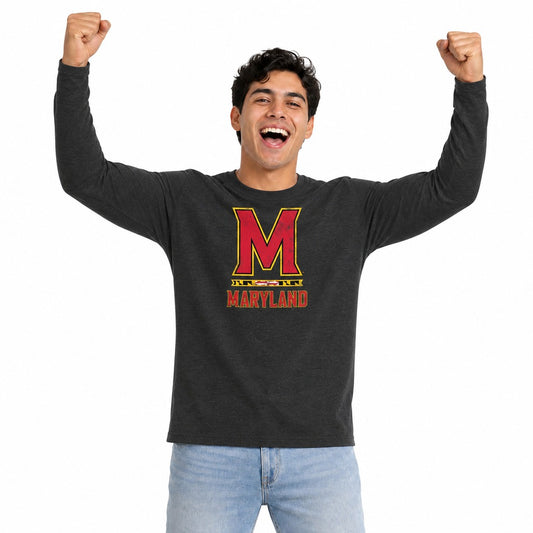Maryland Terrapins  Logo Long Sleeve Shirt Men Women NCAA Licensed - Black