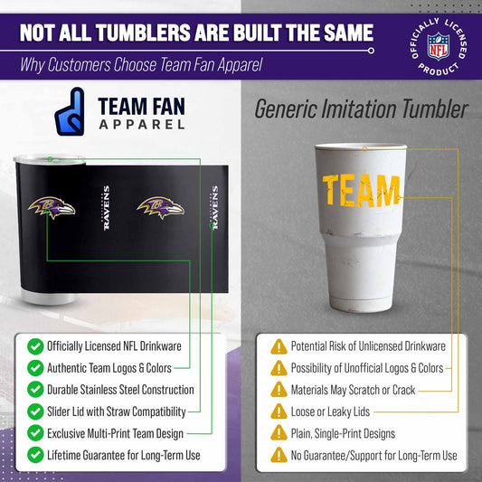 Baltimore Ravens  NFL 20oz Stainless Steel Insulated Tumbler - Black