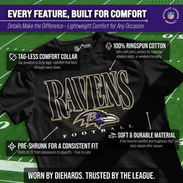 Baltimore Ravens NFL Adult Overtime Blueprint Tag-Less T-Shirt - Black