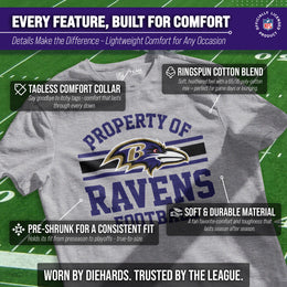 Baltimore Ravens NFL Adult Property Of T-Shirt - Sport Gray