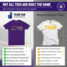 Baltimore Ravens Adult NFL Speed Stat Sheet T-Shirt - Purple