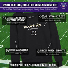 Baltimore Ravens NFL Womens Helmet French Terry Slouchy Top - Charcoal