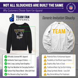Baltimore Ravens NFL Womens Retro Triangle French Terry Slouchy Top- Raglan Sleeves - Heather Charcoal