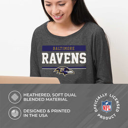 Baltimore Ravens NFL Womens Team Block French Terry Slouchy Top - Charcoal