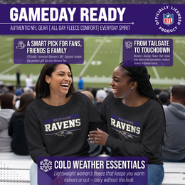 Baltimore Ravens NFL Womens Team Block French Terry Slouchy Top - Charcoal
