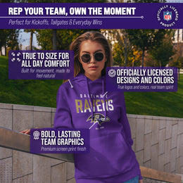 Baltimore Ravens Adult NFL Diagonal Fade Fleece Hooded Sweatshirt - Purple