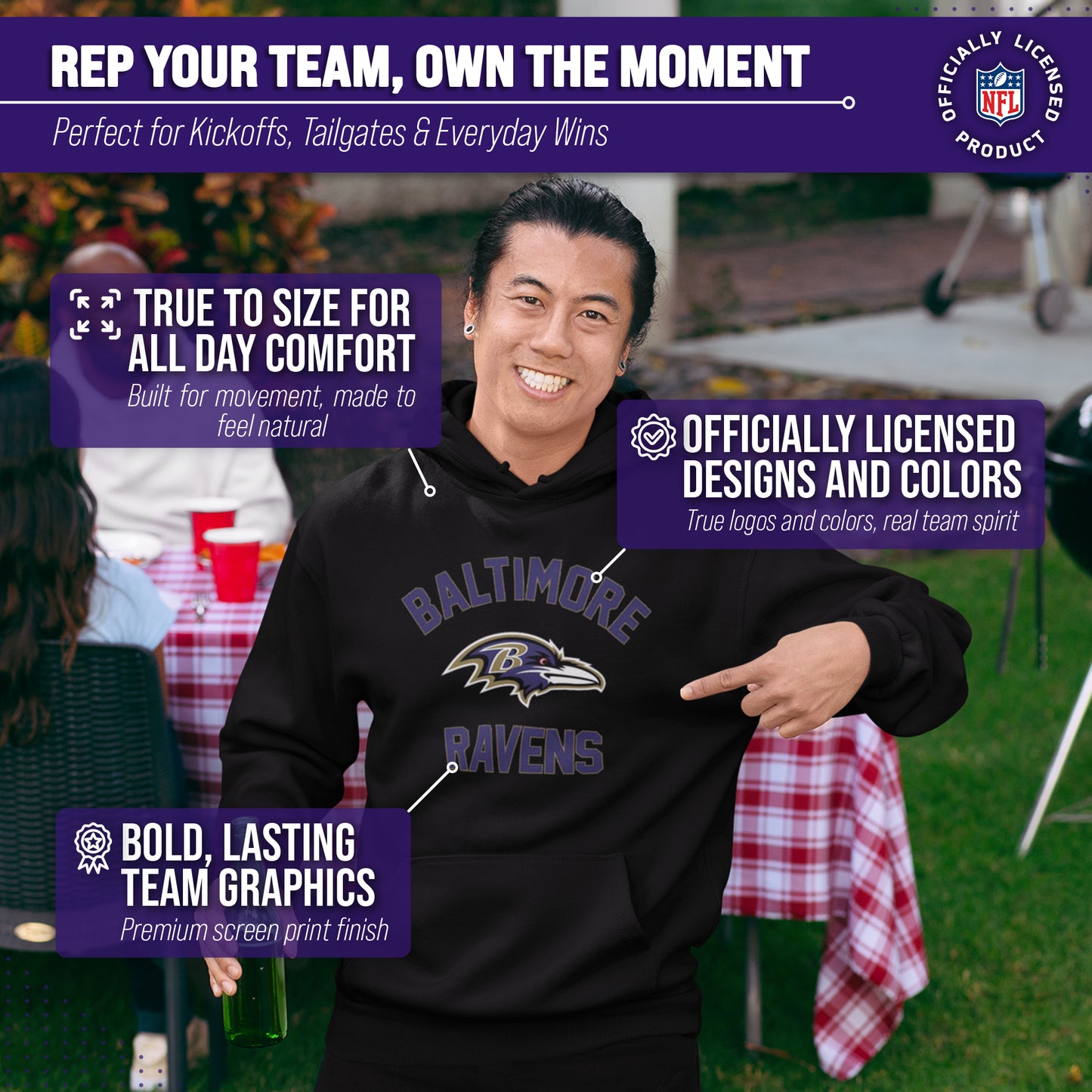 Baltimore Ravens Team Fan Apparel NFL  Gameday Hoodie - Black
