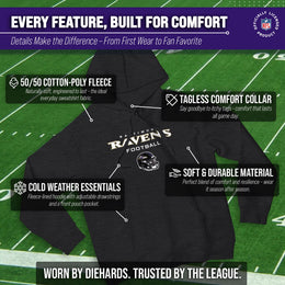 Baltimore Ravens Adult NFL Football Helmet Heather Hooded Sweatshirt  - Charcoal