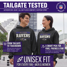 Baltimore Ravens NFL Adult Gameday Charcoal Hooded Sweatshirt - Charcoal